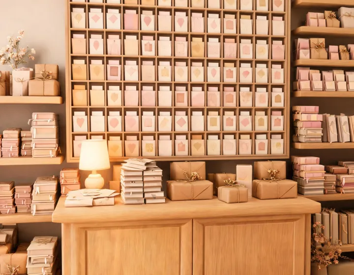 Gift retail channels with stationery displays